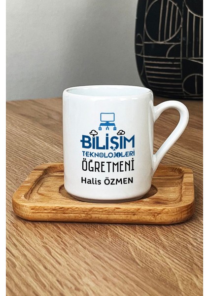 Kişiye Özel Bilişim Öğretmeni -2- Türk Kahvesi Fincanı Ahşap Altlıklı Öğretmenler Günü Hediyesi fiyatları