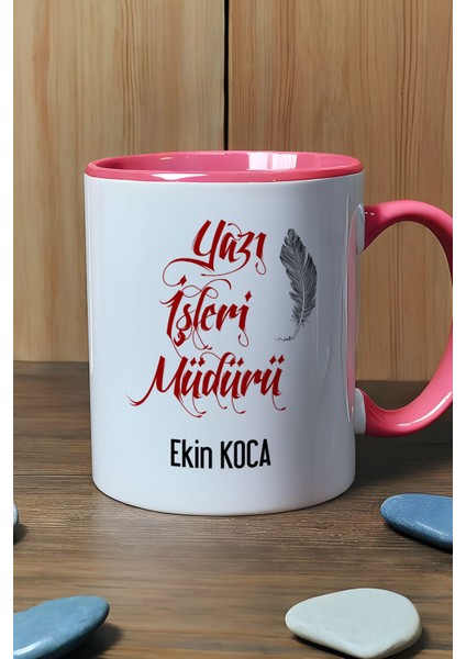 Kişiye Özel Yazı Işleri Müdürü Kupa Bardak Pembe
