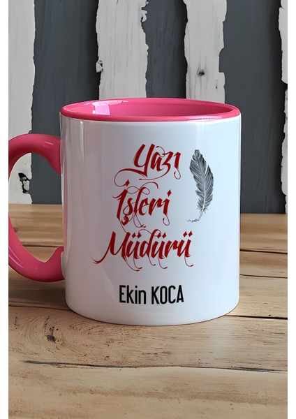Kişiye Özel Yazı Işleri Müdürü Kupa Bardak Pembe indirimleri