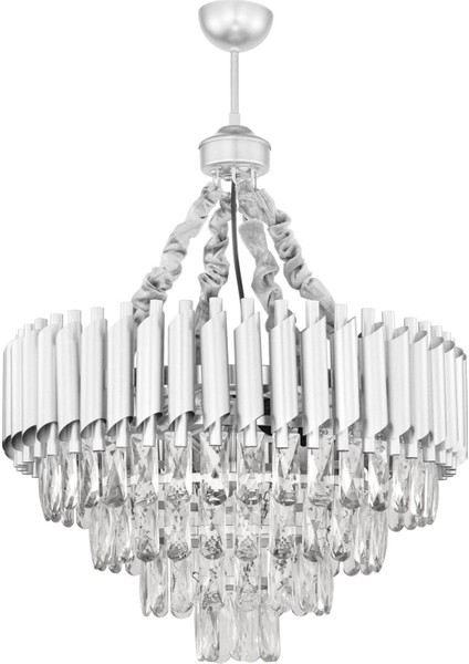 Palmira 55'lik Prizma Kesim Kristal Taşlı Lüks Avize - (Gümüş-Yaldız) fiyatları