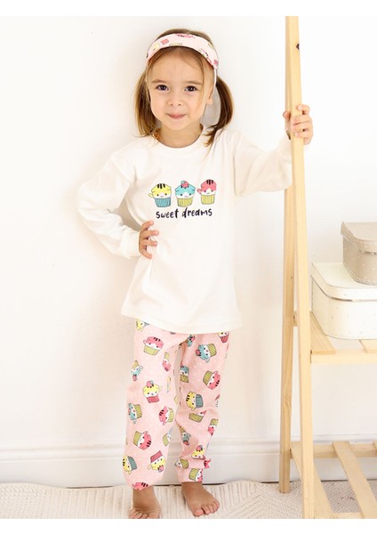 1-5 Yaş Kız Çocuk Göz Bantlı Pijama Takımı