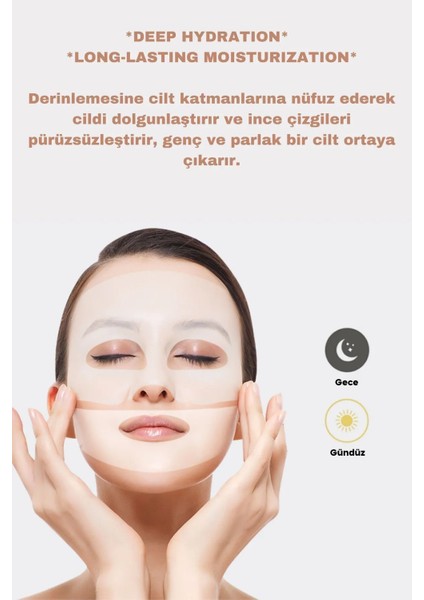 Şeffaflaşan Maske Doğal Kolajen Cilt Maskesi, Yüz Maskesi, Kore Maskesi