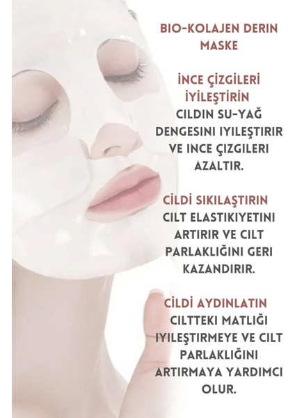 Şeffaflaşan Maske Doğal Kolajen Cilt Maskesi, Yüz Maskesi, Kore Maskesi