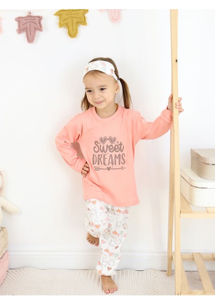 1-5 Yaş Kız Çocuk Göz Bantlı Pijama Takımı