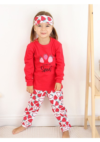1-5 Yaş Kız Çocuk Göz Bantlı Pijama Takımı