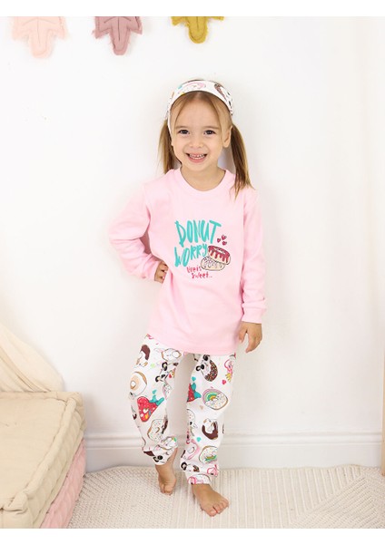 1-5 Yaş Kız Çocuk Göz Bantlı Pijama Takımı