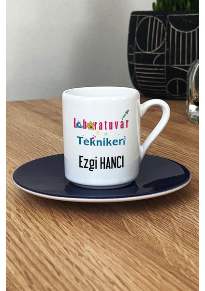 Kişiye Özel Laboratuvar Teknikeri Türk Kahvesi Fincanı Lacivert Tıp Bayramı Hediyeleri fiyatları