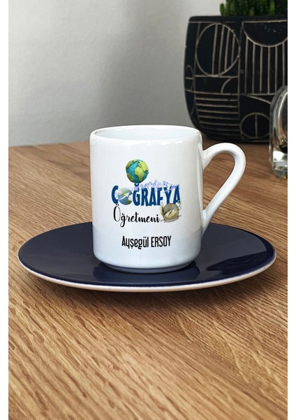 Kişiye Özel Coğrafya Öğretmeni -2- Türk Kahvesi Fincanı Lacivert Öğretmenler Günü Hediyesi fiyatları