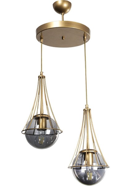 Lapis 2.li Eskitme-Füme Glop Camlı Avize modelleri