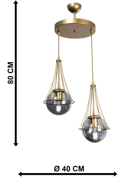 Lapis 2.li Eskitme-Füme Glop Camlı Avize indirimleri
