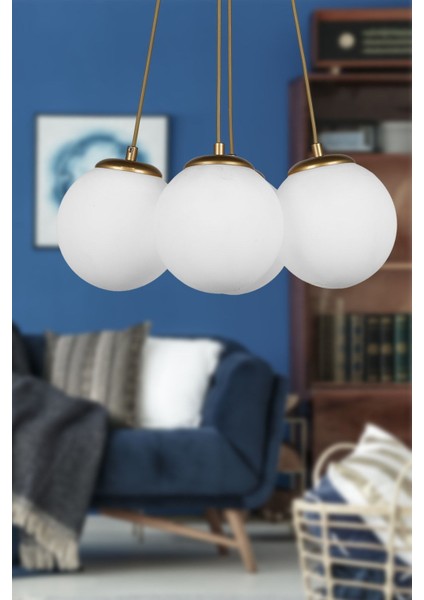 Malta 4.lü Avize Eskitme Beyaz Cam