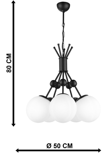 Delf 5.li Avize Siyah Beyaz Cam indirimleri