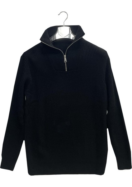 Huffa Erkek Slim Fit Uzun Kol Dik Yaka Triko KAZAK-6976