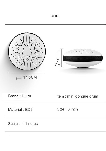 11 Notalı Pro Handpan Tongue 9 inç