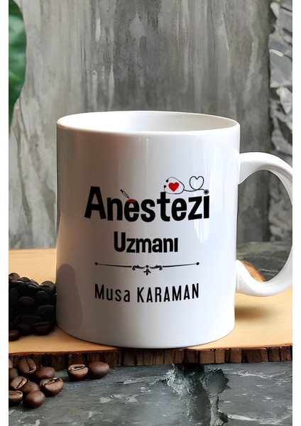 Kişiye Özel Anestezi Uzmanı Kupa Bardak Beyaz Tıp Bayramı Hediyesi