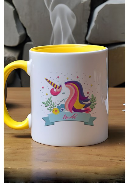 Kişiye Özel Unicorn Kupa Bardak Sarı Kız Çocuğa Hediye indirimleri