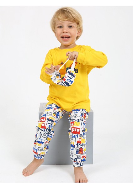 1-5 Yaş Erkek Çocuk Göz Bantlı Pijama Takımı