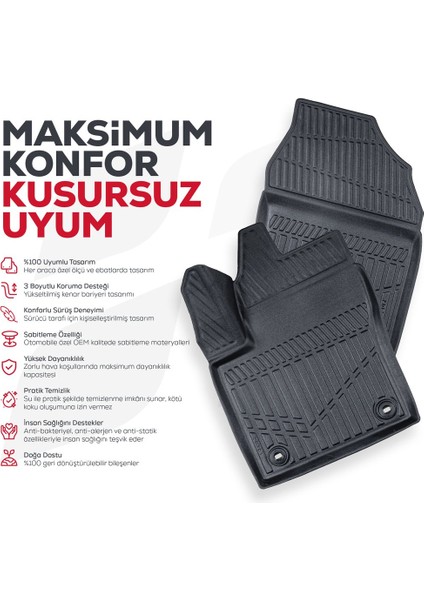 Toyota Yaris 2020 Sonrası 3D Havuzlu Paspas