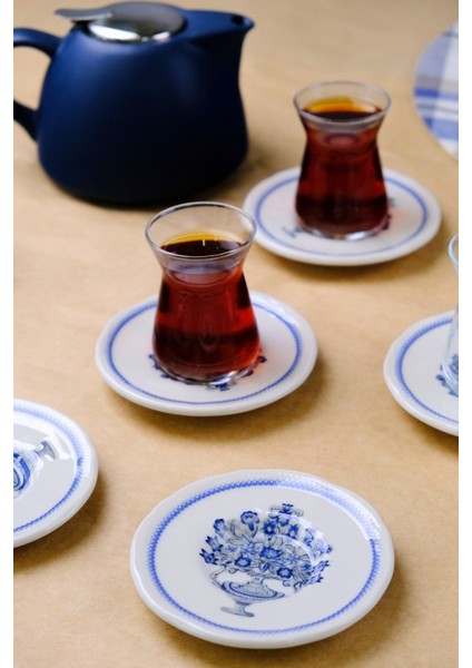 Tabak Evi Fulya Antik Çay Bardak Takımı 6 Kişilik 12 Parça fiyatları