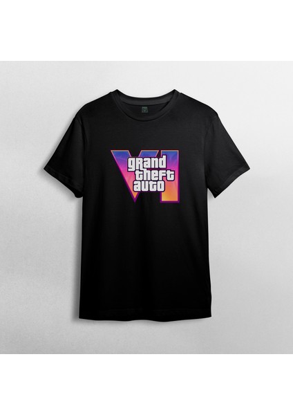 Gta Vı Grand Theft Auto Pamuklu Bisiklet Yaka T-Shirt Model 1 fiyatları