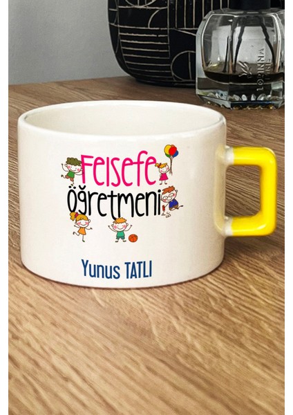 Kişiye Özel Felsefe Öğretmeni Lüks Fincan Sarı Öğretmenler Günü Hediyesi fiyatları