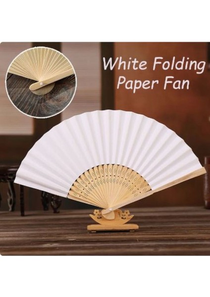 30 adet Bambu -Beyaz Yelpaze modelleri