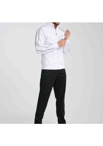 Basıc Beyaz-Siyah Slim Fit DAR KALIP Erkek Eşofman Takımı