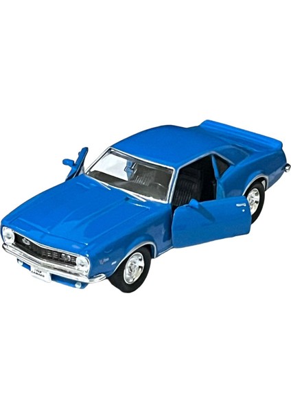 1968 Chevrolet Camaro Z28 Mavi Oyuncak Lisanslı Diecast Metal Çek Bırak Araba