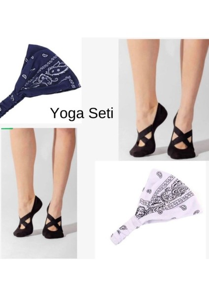 Yoga Seti 2 Adet Paraşüt Bandana Ve 2 Adet Yoga Çorabı