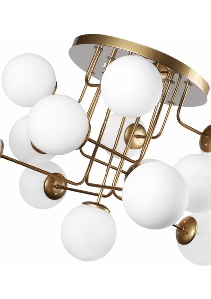 Hazeran 13.lü Eskitme Beyaz Glop Camlı Avize fırsatları