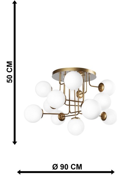 Hazeran 13.lü Eskitme Beyaz Glop Camlı Avize indirimleri