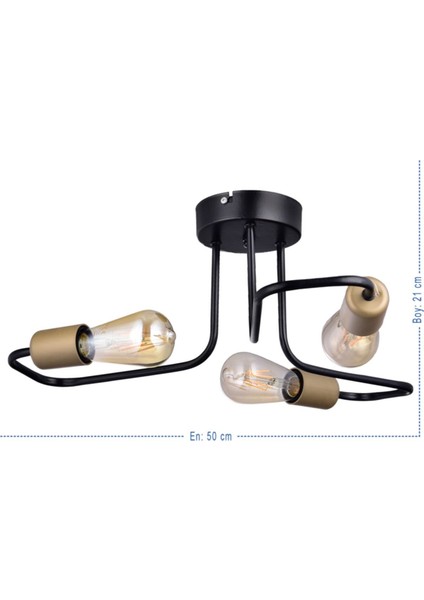 Labirent 3 Lü Avize Taba (Siyah) fiyatları