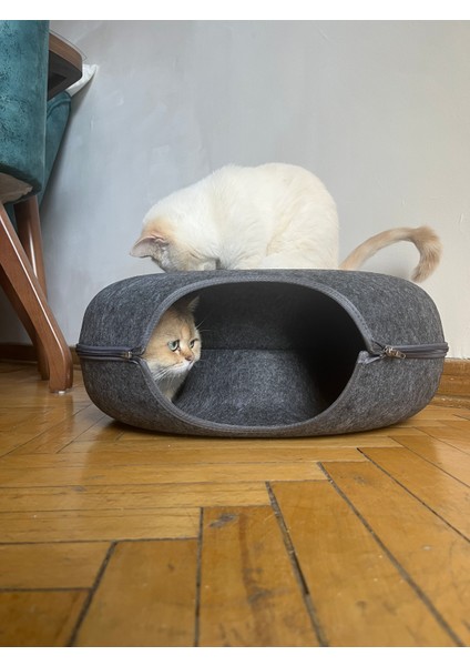 Casugo 2li Kedi Yatağı 50X50X20 Cm, Çörek Şeklinde, Kolay Temizlik Için Ayrılabilir Tasarım