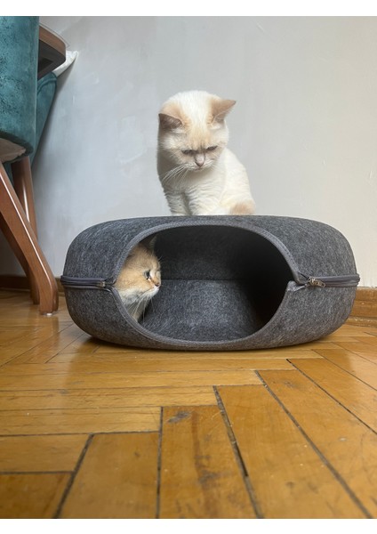 Casugo 2li Kedi Yatağı 50X50X20 Cm, Çörek Şeklinde, Kolay Temizlik Için Ayrılabilir Tasarım
