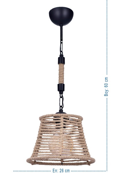 Elis Bitra Lü x Halatlı Sarkıt Avize (Siyah)