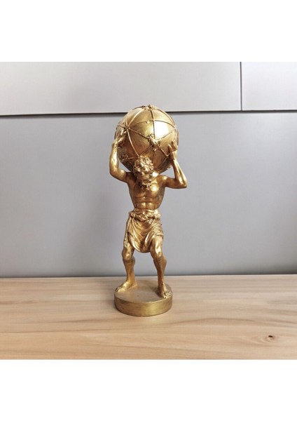 Sırtında Dünya Taşıyan Büyük Boy Atlas Heykeli - Modern Lüks Ev Ofis Raf Dekoru Biblo fiyatları