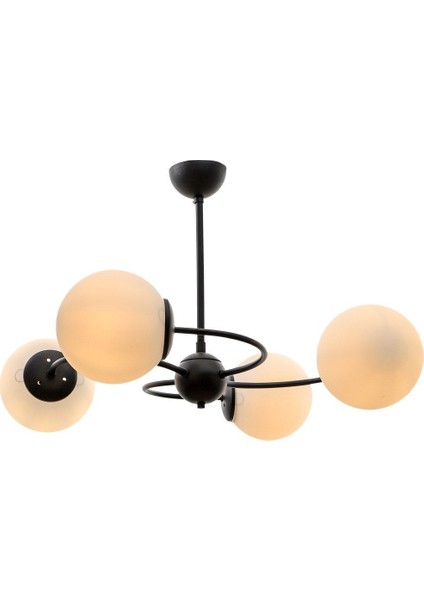 Dönence 4.lü Siyah-Beyaz Camlı Avize fiyatları