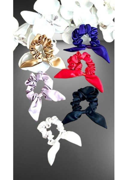 - 6'lı Renkli Saten Kumaş Saç Tokası