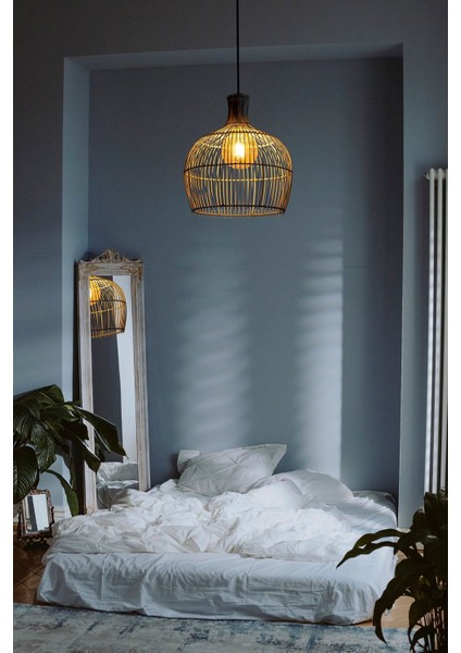 Bambu Sarkıt Avize Rattan Sarkıt: Pure 40 cm