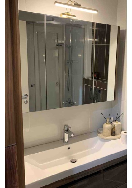 35 cm Gold Kasa Sarı Işık Pilli Değildir Elektrikli Banyo Ayna Tablo Aydınlatma Flüt Kuğu LED Aplik fiyatları