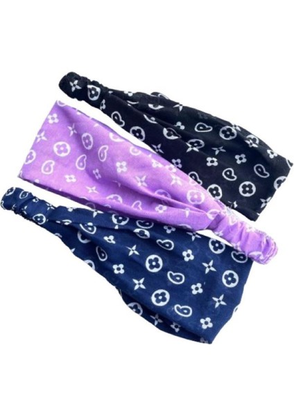 3'lü Desenli Saç Bandana Paketi