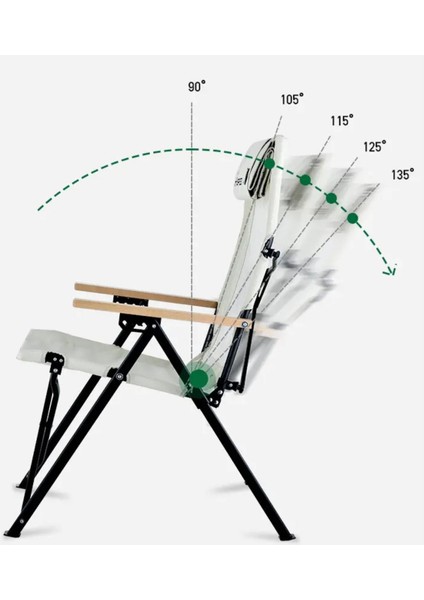 Hispeed Katlanır Modern ve Ergonomik Balkon Teras ve Kamp Sandalyesi Siyah Taşıma Çantalı