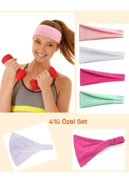 4 adet Penye Paraşüt Bandana, Saç Bandı Paraşüt Bandana, Saç Bandı