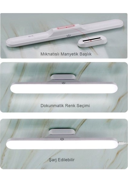Banyo Yatak Odası Mıknatıslı Kabin Makyaj Tıraş LED Işık USB Şarjlı Kablosuz LED Lamba fiyatları