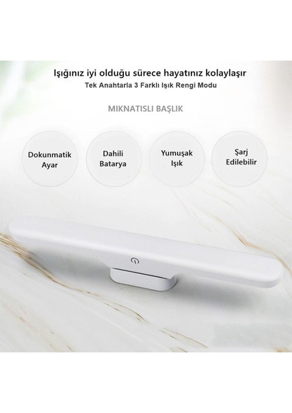 Banyo Yatak Odası Mıknatıslı Kabin Makyaj Tıraş LED Işık USB Şarjlı Kablosuz LED Lamba modelleri