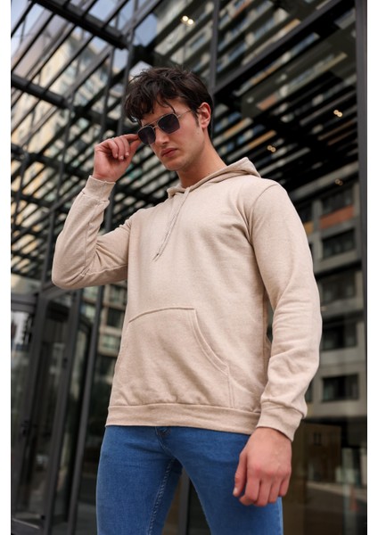 Unisex Oversize Düz Kapüşonlu Sweatshirt fiyatları