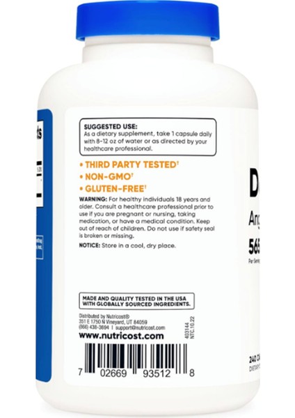 Nutricost, Dong Quai, 565 Mg, 240 Capsul