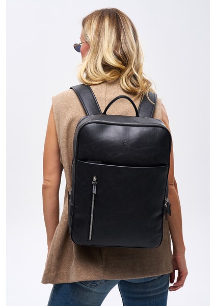 Organizer Premium Deri Sırt Laptop Çantası Unisex modelleri