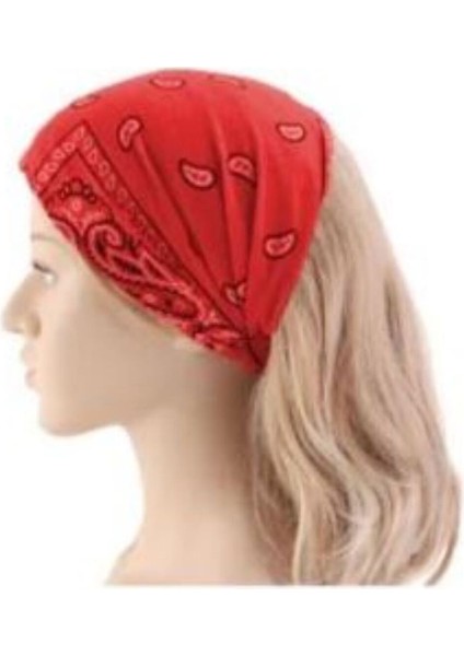 Lacivert Etnik Desenli Bandana