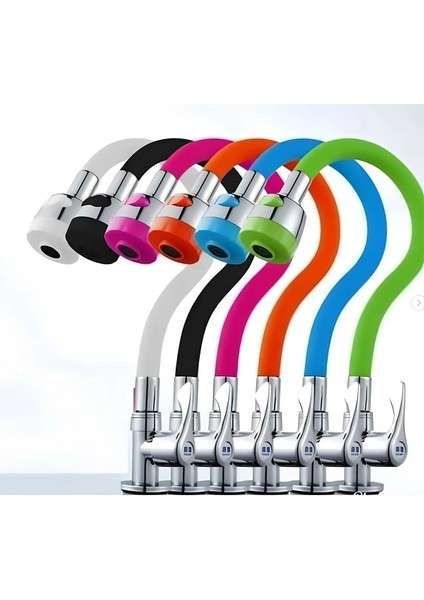 Silikonlu Oynar Başlıklı 2 Fonksiyonlu Spiral Musluk Başlığı modelleri